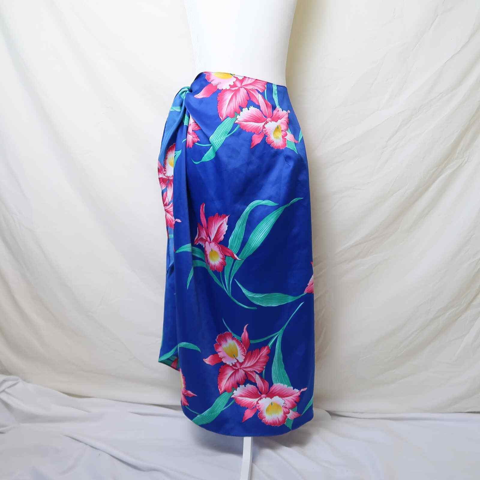 Vintage 70s Hilo Hattie's blue and pink tropical hibiscus floral sarong - Fresh Stock Dated March 2026