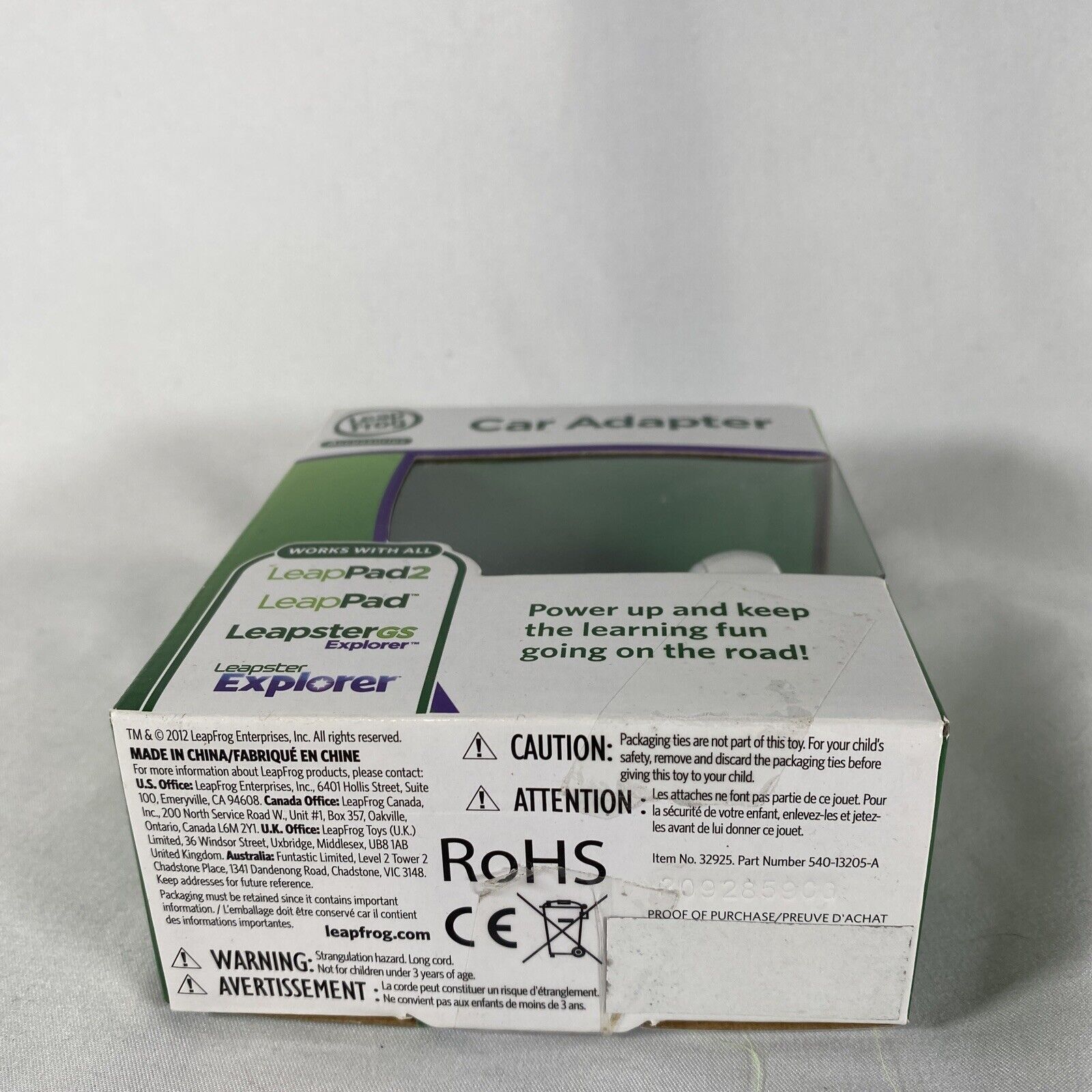 LeapFrog Car Adapter LeapPad LeapPad2 LeapsterGS Explorer Charger Cable 6ft Cord - Fresh Stock Dated February 2026