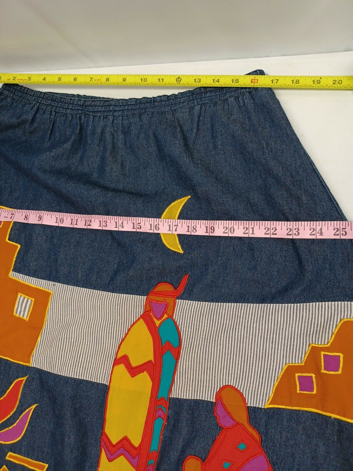 Vtg 80's Womens Southwestern Embroidered Pink Skirt Square Dancing Pockets Sz  L - Fresh Stock Dated March 2026