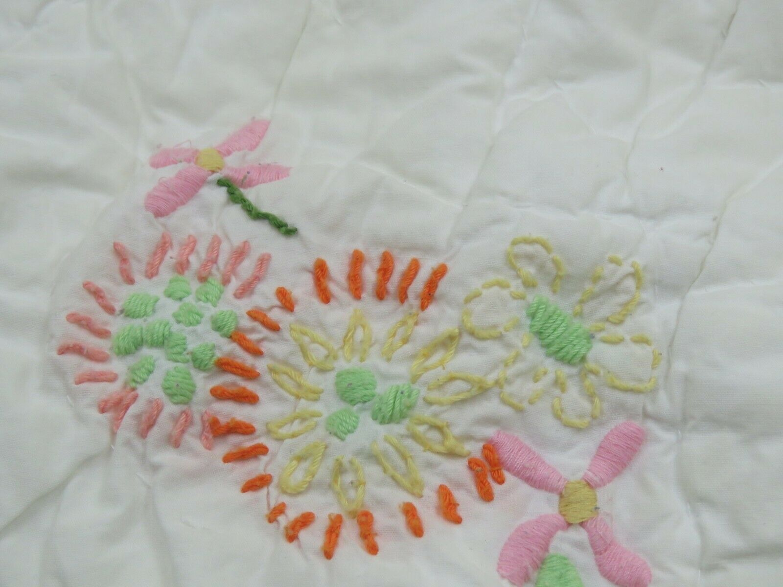 Pottery Barn Kids Pillow Sham Daisy Garden Green Embroidered Flowers Tie Close - Fresh Stock Dated December 2025