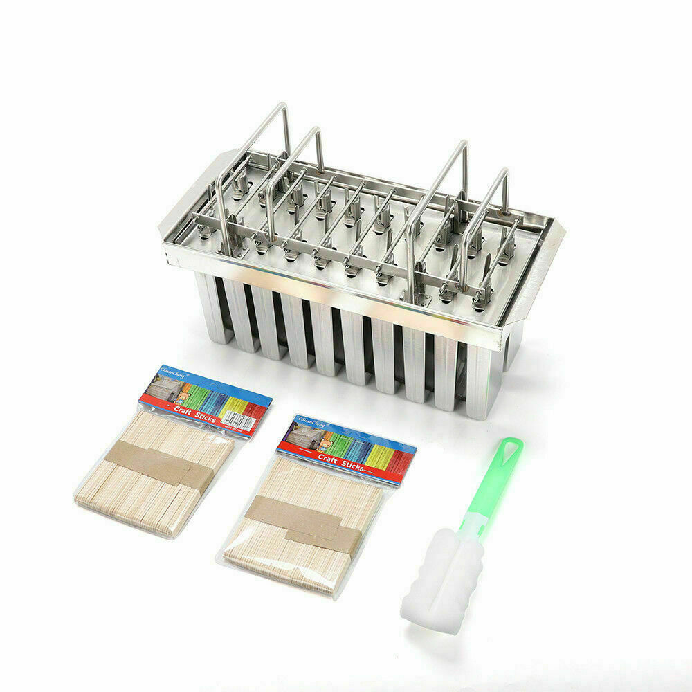 20PCS Stainless Steel Frozen Popsicle Molds Ice Cream Pop Maker Freezer Tray - Fresh Stock Dated February 2026