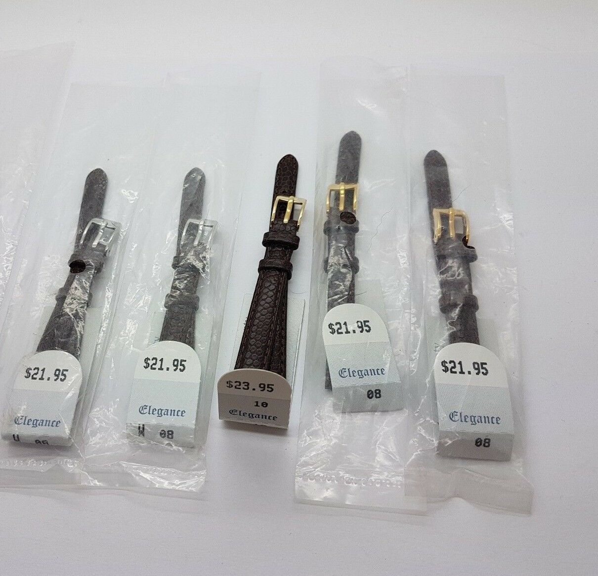 Lot of New Vintage Elegance Straps Brown Total of 5 (4 x8mm, 1 x 10mm) - 4P - Fresh Stock Dated February 2026