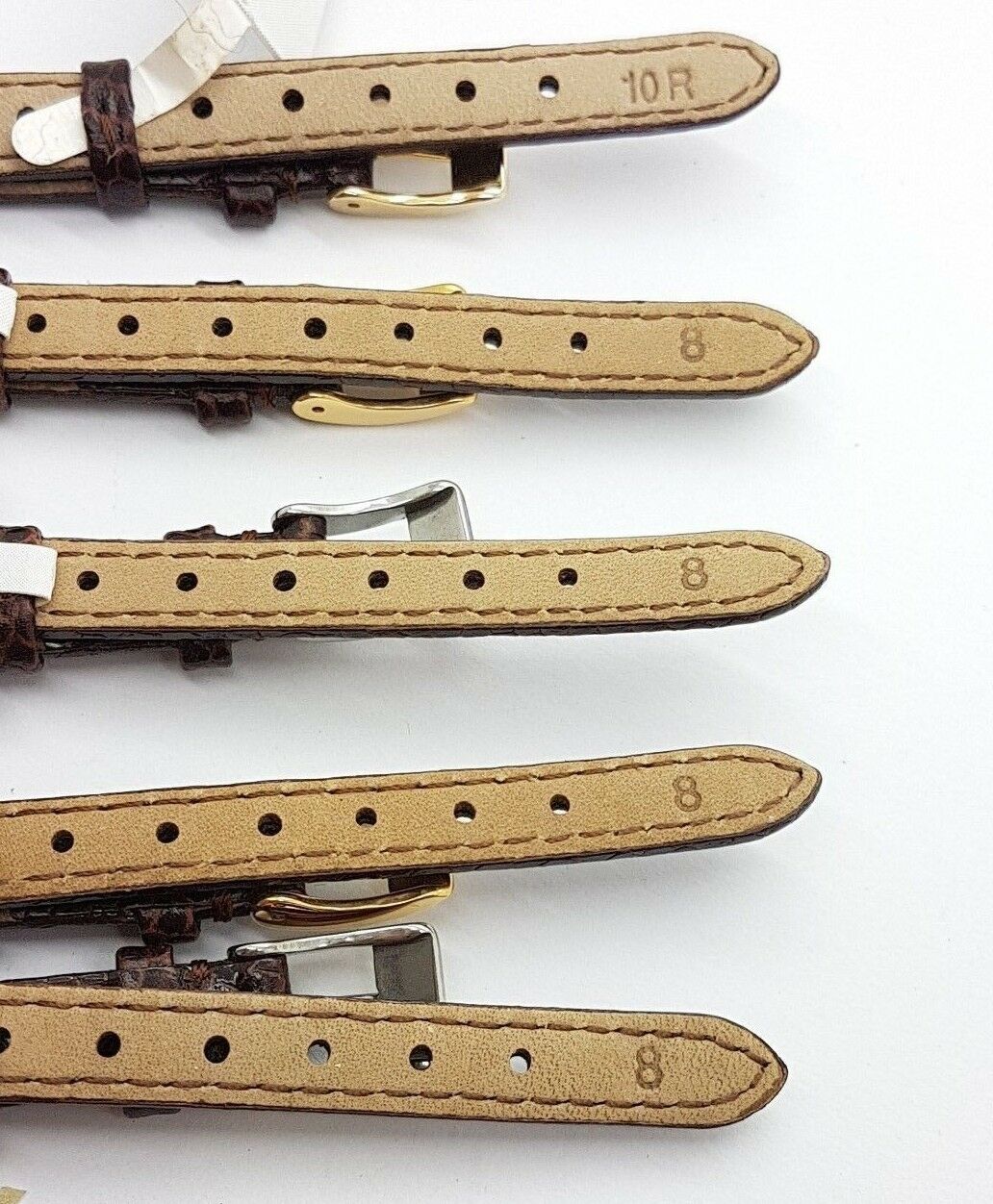 Lot of New Vintage Elegance Straps Brown Total of 5 (4 x8mm, 1 x 10mm) - 4P - Fresh Stock Dated February 2026