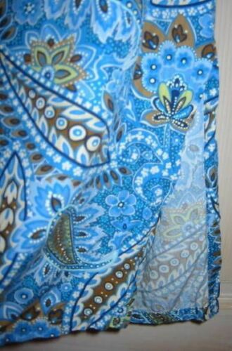A Line Skirt NOS Kahala Hawaii Flowy Blue Tropical Paisley Rayon Print M - Fresh Stock Dated February 2026