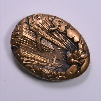 China Shanghai Mint 2013 Jurassic Period Oval Brass Medal COA - Fresh Stock Dated February 2026