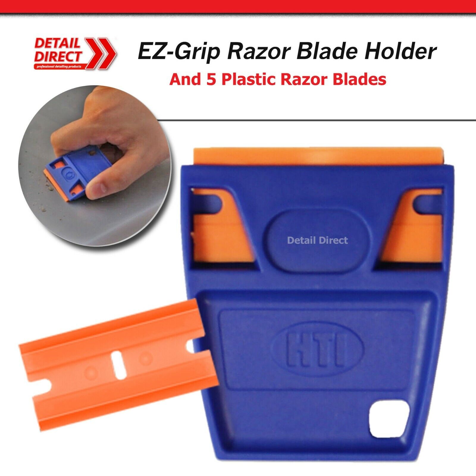 Razor Blade Holder Scraper and 5 Plastic Razor Blades Starter Kit - Fresh Stock Dated February 2026