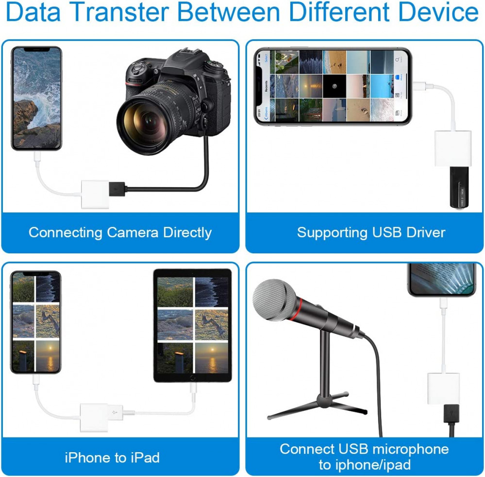 Lightning to USB3 Camera Adapter with Charging Port, Female WHITE - Fresh Stock Dated February 2026