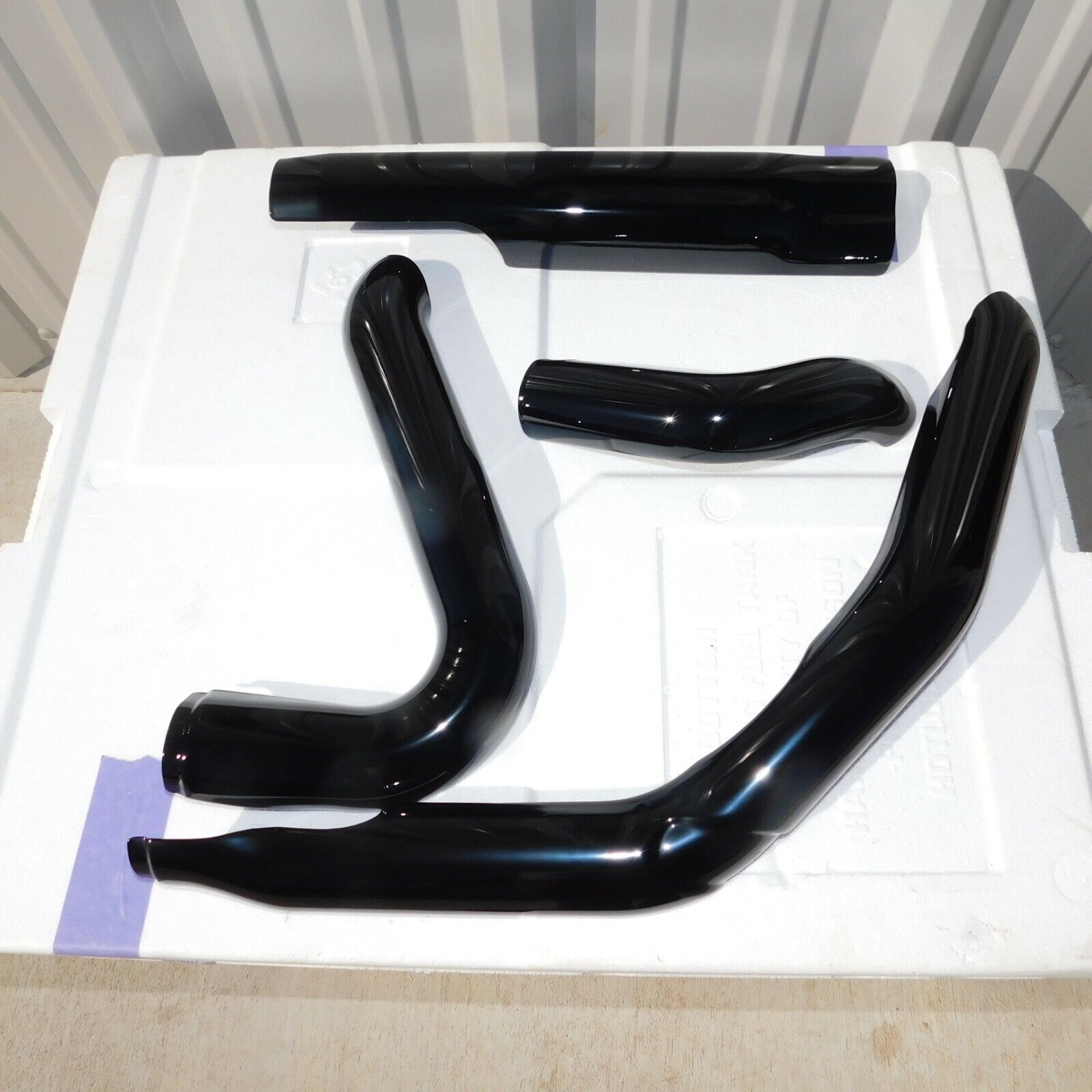 Harley OEM Touring M8 Exhaust Header Heat Shields Mirror Gloss Black 17-Later - Fresh Stock Dated February 2026