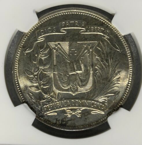 1952 DOMINICAN  SILVER COIN  NGC MS65 - Fresh Stock Dated December 2025