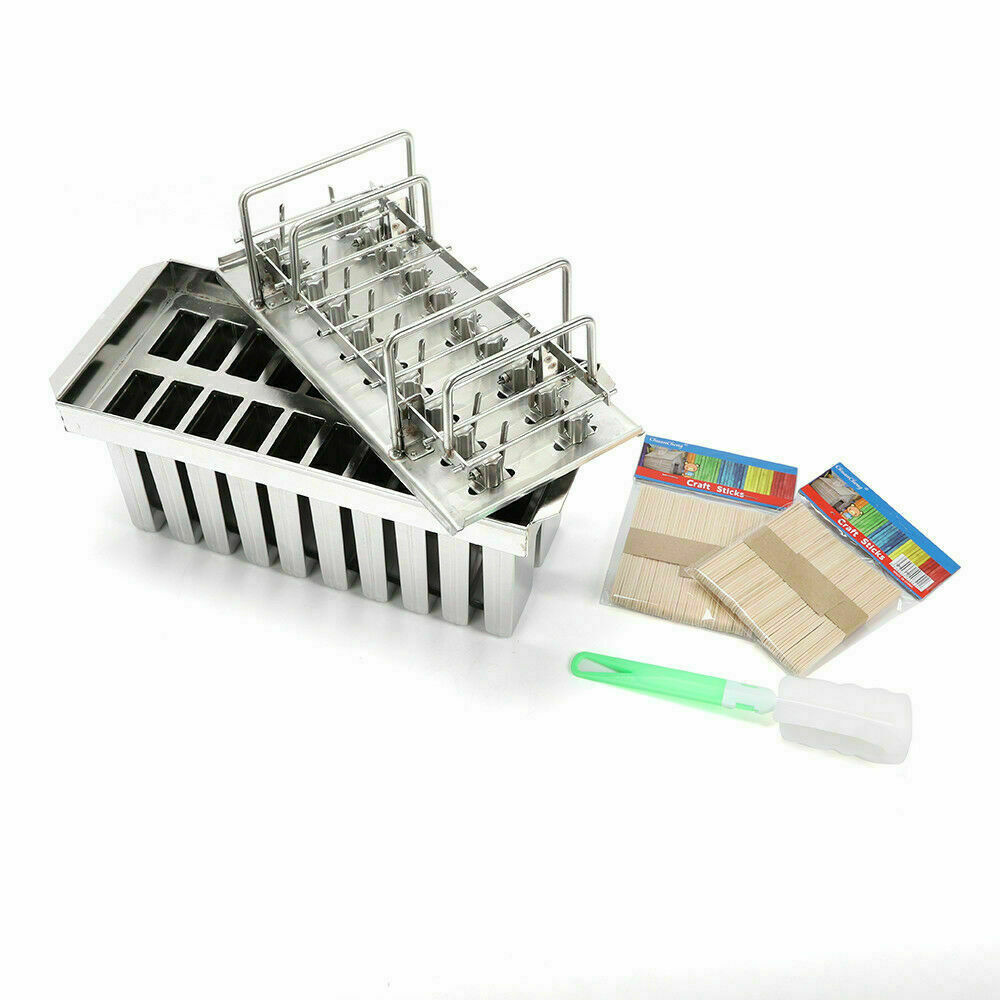 20PCS Stainless Steel Frozen Popsicle Molds Ice Cream Pop Maker Freezer Tray - Fresh Stock Dated February 2026