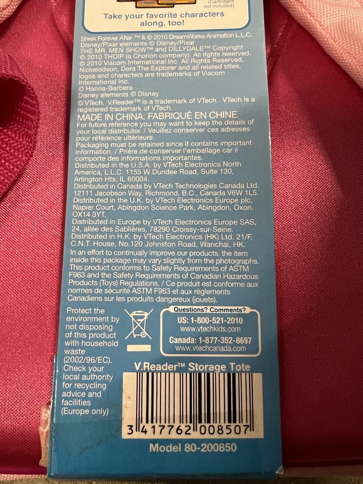 Vtech V.Reader/InnoTab Storage Tote - Pink BRAND NEW SEALED FAST FREE SHIPPING - Fresh Stock Dated February 2026