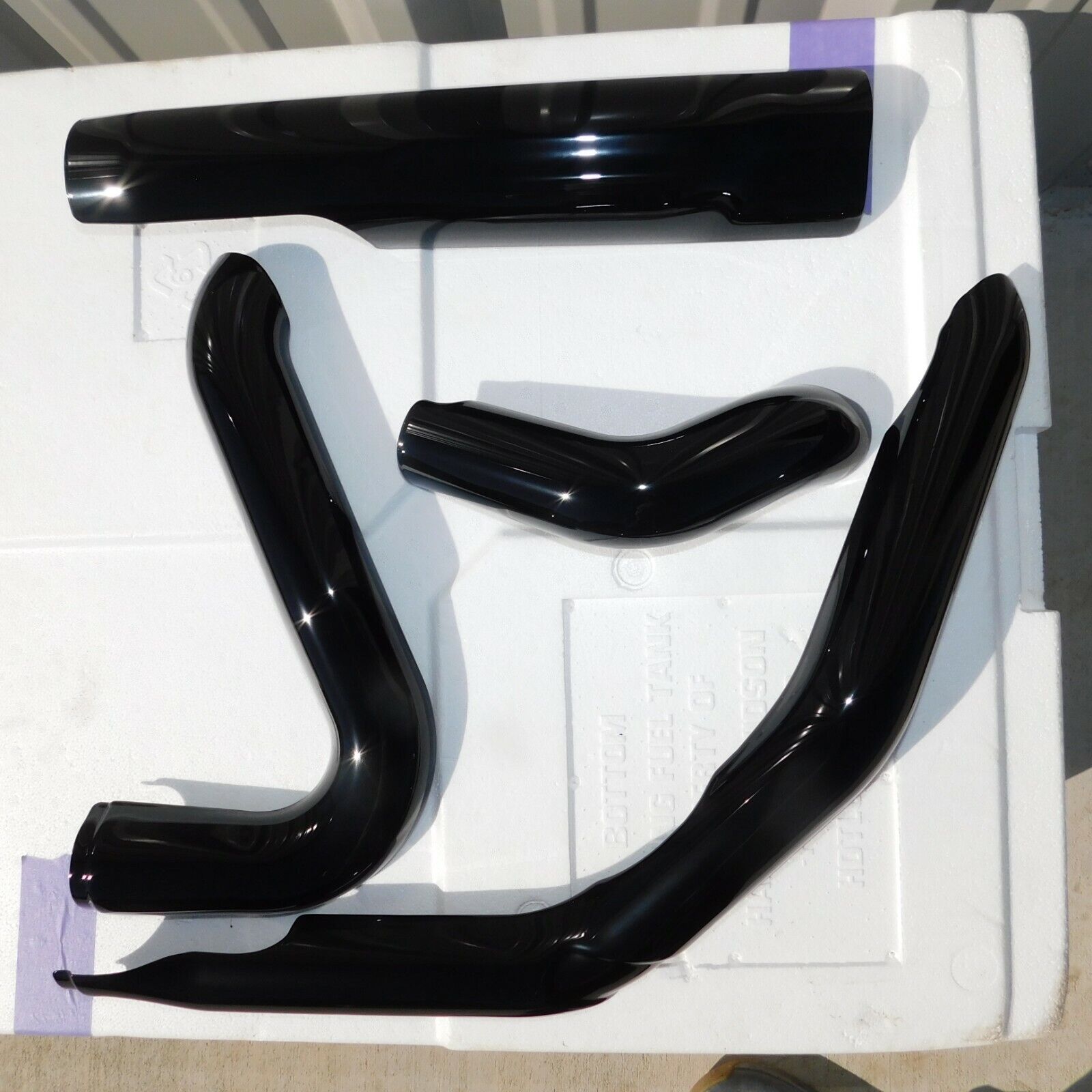 Harley OEM Touring M8 Exhaust Header Heat Shields Mirror Gloss Black 17-Later - Fresh Stock Dated February 2026