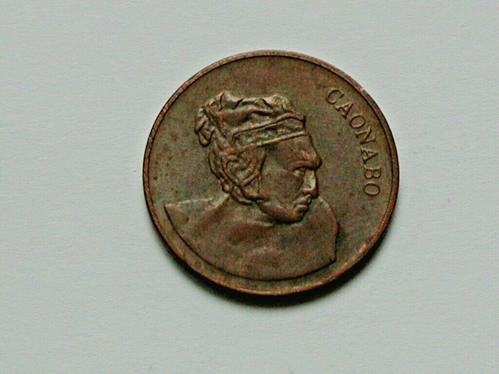 Dominican Republic 1987 1 CENTAVO Coin with Indian Chief Caonabo & Coat of Arms - Fresh Stock Dated December 2025