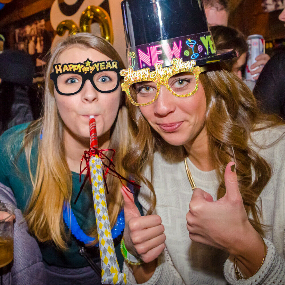 12PCS Happy New Year Funny Crazy Fancy Dress Glasses Novelty Costume Party - Fresh Stock Dated February 2026
