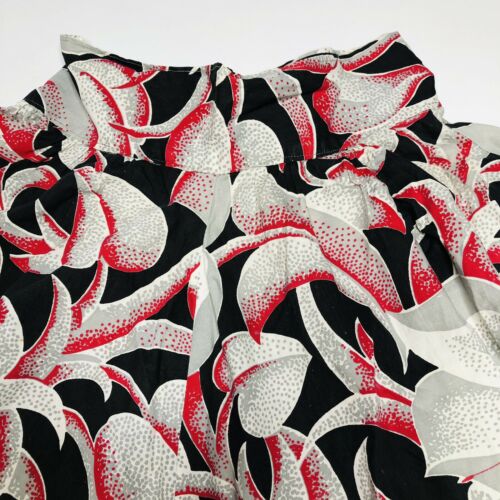 VTG 40s 50s XXS Authentic Circle Skirt Gray w/ Red & Black Floral Fabric OOAK - Fresh Stock Dated February 2026