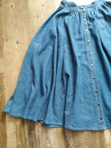 Vtg Bonnie Strauss Full Circle Denim Skirt w/ Snap Closures 100% Cotton EUC - Fresh Stock Dated February 2026