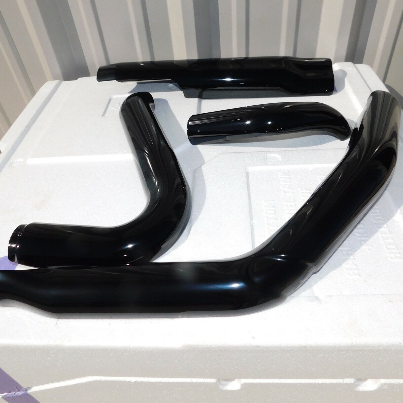 Harley OEM Touring M8 Exhaust Header Heat Shields Mirror Gloss Black 17-Later - Fresh Stock Dated February 2026
