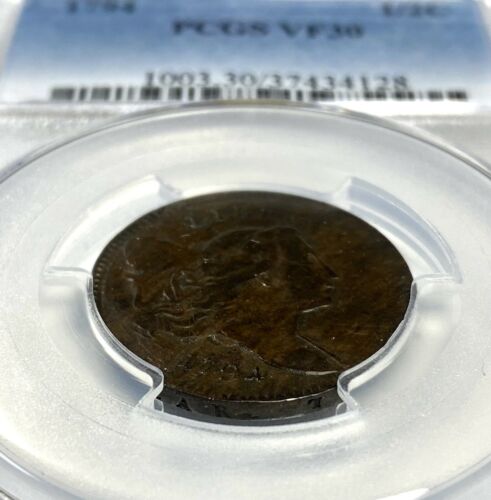 1794 1/2c Normal Head PCGS VF 30 Very Fine Liberty Cap Half Cent Coin RARE Earl - Fresh Stock Dated February 2026