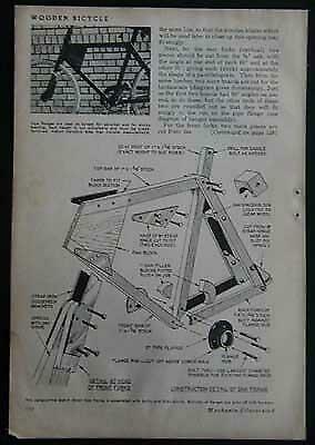 Wooden Bicycle 1943 How-To build PLANS WWII metal shortage - Fresh Stock Dated December 2025