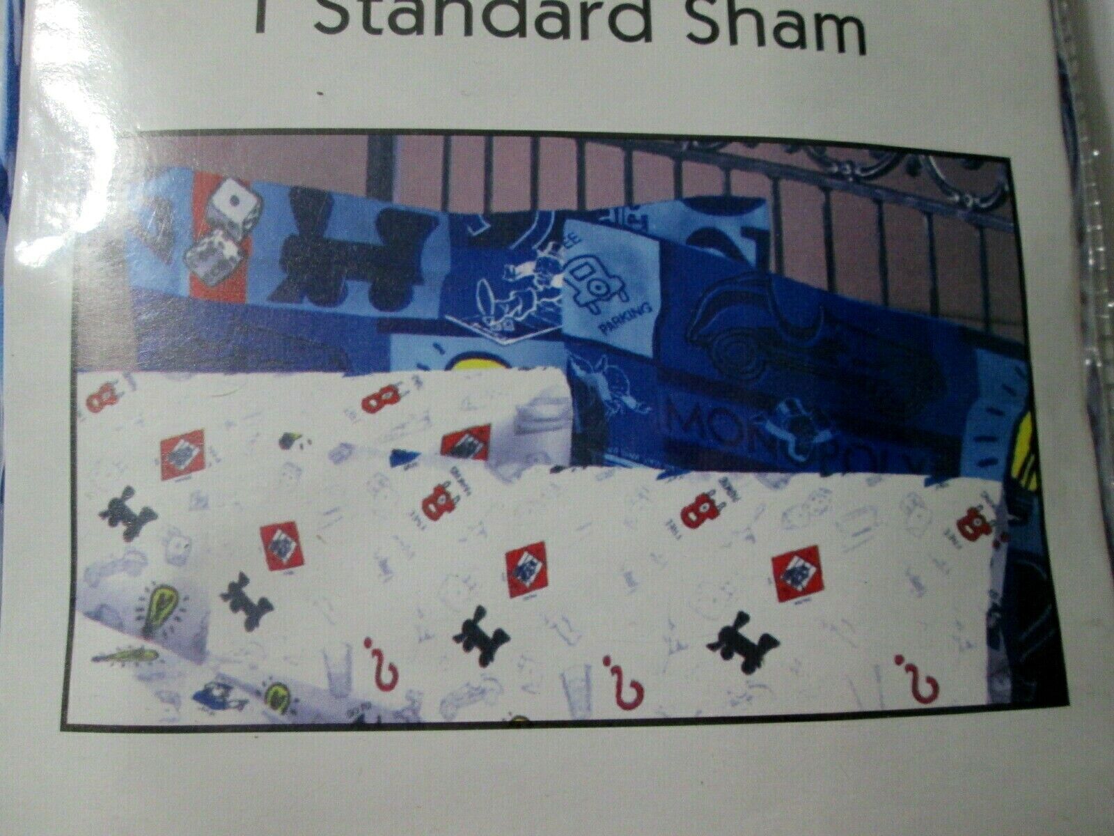 Monopoly Game Single Standard Sham 20x26 ONE SHAM not case Jay Franco NIP - Fresh Stock Dated February 2026
