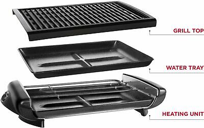 CHEFMAN - Electric Smokeless Indoor Grill with Nonstick Coating - Black - Fresh Stock Dated December 2025