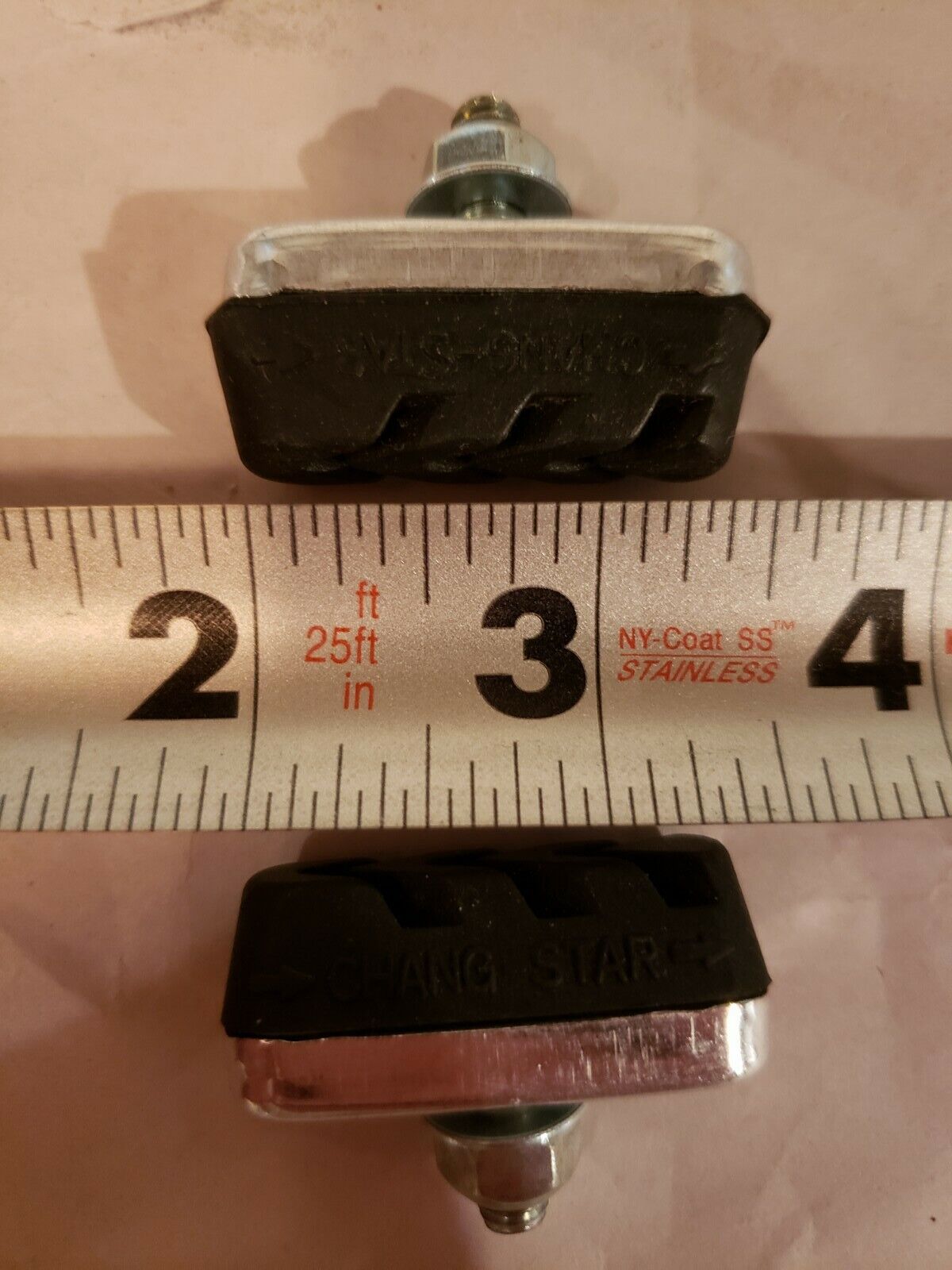 ONE set of Timberlin Bicycle Brake Pads-Bolt On-for alloy or steel rims - Fresh Stock Dated February 2026