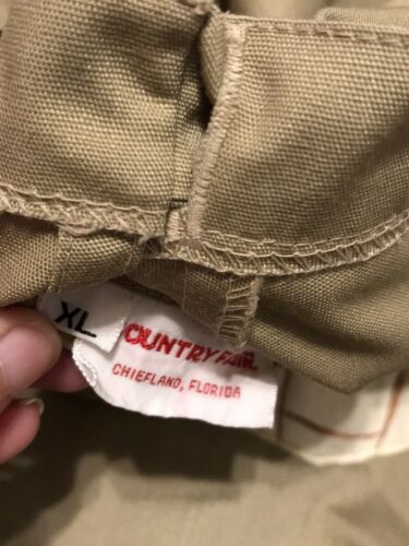 Vintage 1970s Country Fair khaki tan apple basket novelty a-line wrap skirt M/L - Fresh Stock Dated February 2026