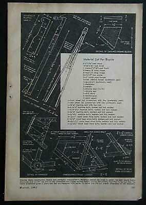 Wooden Bicycle 1943 How-To build PLANS WWII metal shortage - Fresh Stock Dated December 2025