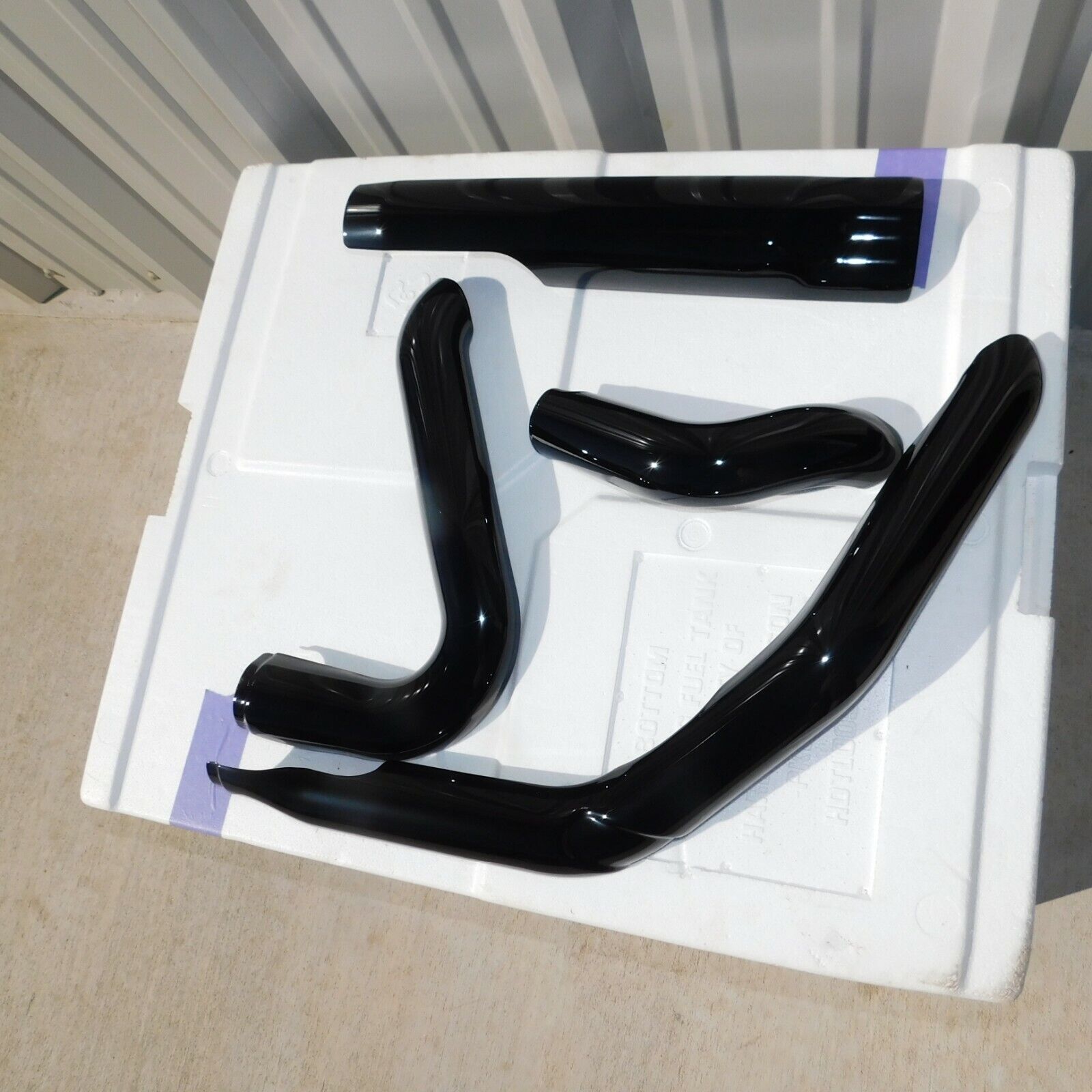 Harley OEM Touring M8 Exhaust Header Heat Shields Mirror Gloss Black 17-Later - Fresh Stock Dated February 2026