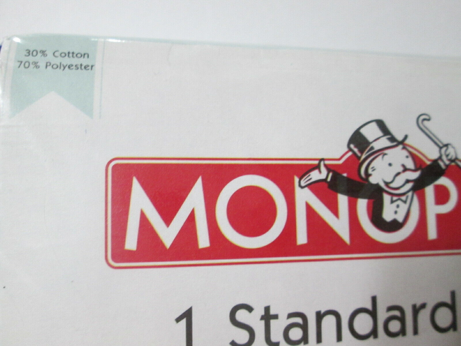 Monopoly Game Single Standard Sham 20x26 ONE SHAM not case Jay Franco NIP - Fresh Stock Dated February 2026