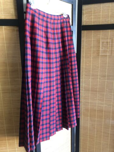 Vintage Tartan Pendleton Wool Plaid Pleated Skirt Zipper Waist 27 Mod - Fresh Stock Dated December 2025
