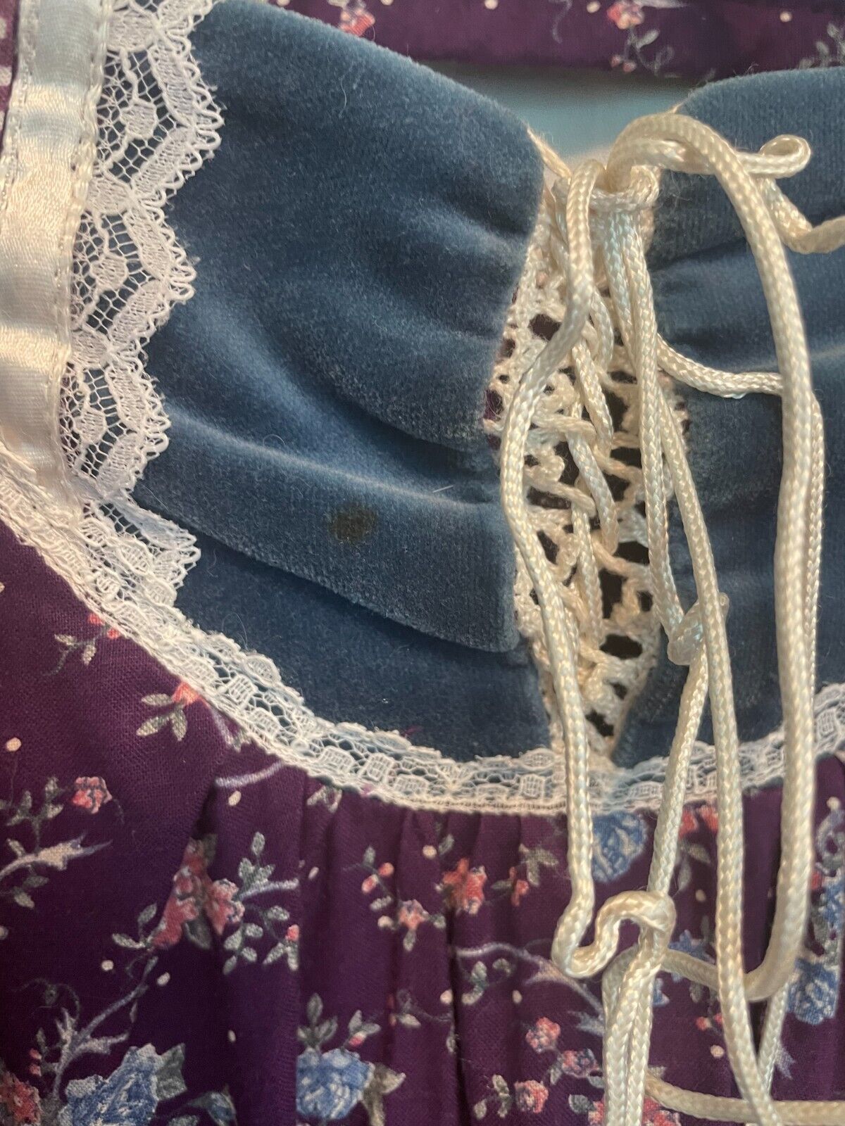 Vtg 1970s Gunne Sax Prairie Two Piece Quilted Jacket & Skirt Purple Floral Sz 9 - Fresh Stock Dated March 2026