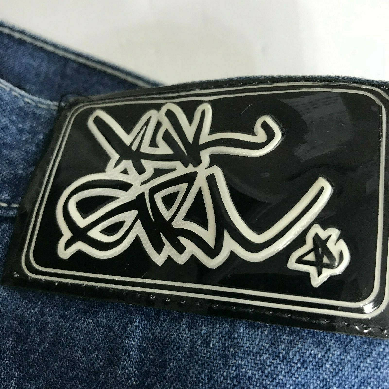 RARE Vtg 90's KIK GIRL Denim Long Skirt L Large 30 x 40 Skater Raver Blue Jean - Fresh Stock Dated March 2026