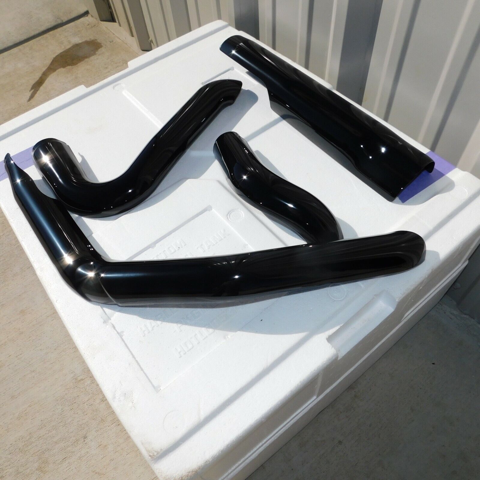 Harley OEM Touring M8 Exhaust Header Heat Shields Mirror Gloss Black 17-Later - Fresh Stock Dated February 2026