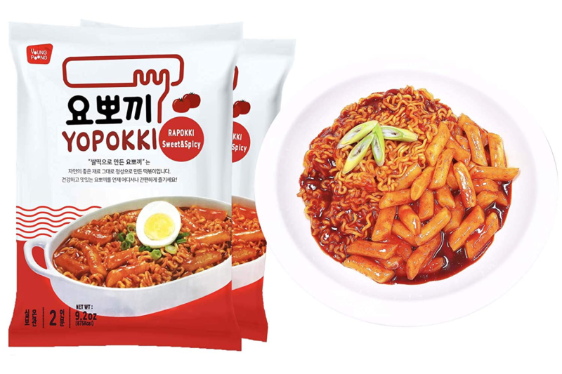 Yopokki Sweet Spicy Rabokki With 4 Yopokki Chopsticks (2 pack) Ramen Noddle rice - Fresh Stock Dated December 2025