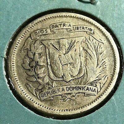 1944 DOMINICAN REPUBLIC SILVER 25 CENTAVOS - Fresh Stock Dated February 2026