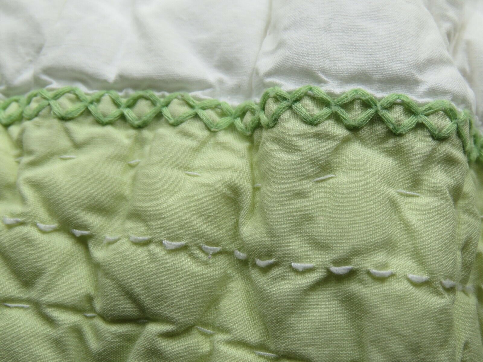 Pottery Barn Kids Pillow Sham Daisy Garden Green Embroidered Flowers Tie Close - Fresh Stock Dated December 2025