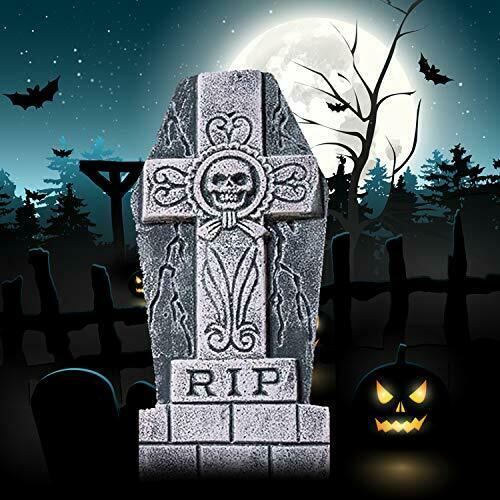 Halloween Foam RIP Graveyard Tombstones(5 Pack),Lightweight Gravestone Décor - Fresh Stock Dated February 2026