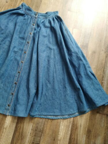Vtg Bonnie Strauss Full Circle Denim Skirt w/ Snap Closures 100% Cotton EUC - Fresh Stock Dated February 2026