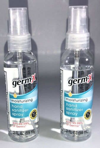 Germ-X Spray Hand Sanitizer 2ea 2oz  Blts-Kills 99% Germs-SHIP SAME BUSINESS DAY - Fresh Stock Dated February 2026
