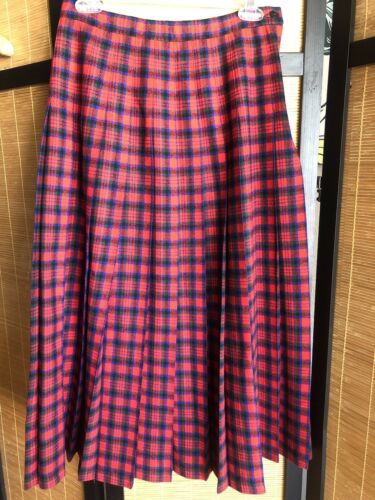 Vintage Tartan Pendleton Wool Plaid Pleated Skirt Zipper Waist 27 Mod - Fresh Stock Dated December 2025