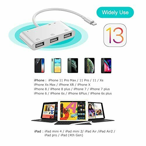 USB to iPhone/ iPad Adapter, 6 in 1 USB OTG Camera Adapter with Camera Memory Re - Fresh Stock Dated February 2026
