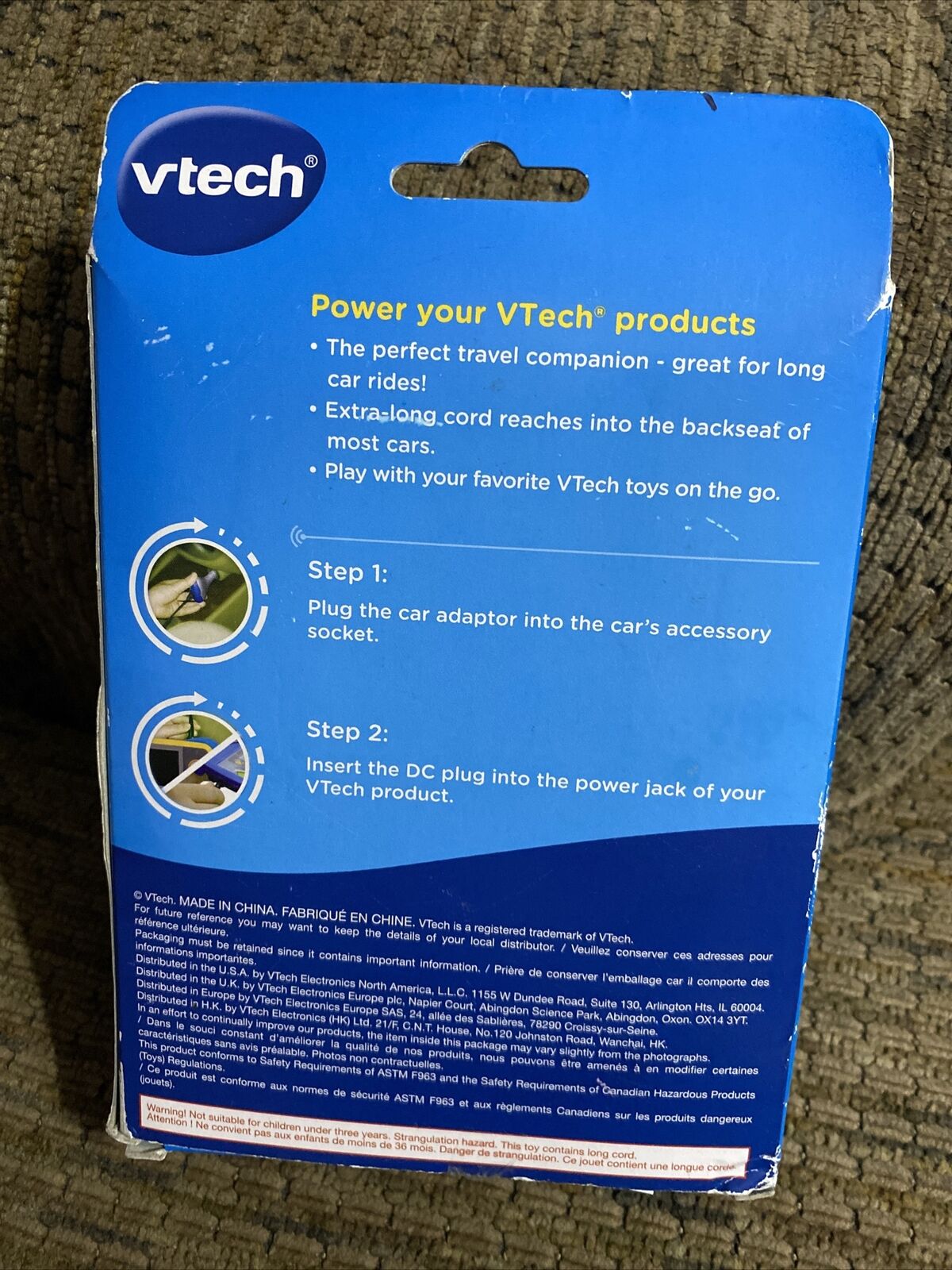 VTech Car Charger Adaptor MobiGo & V Reader On The Go - Fresh Stock Dated February 2026