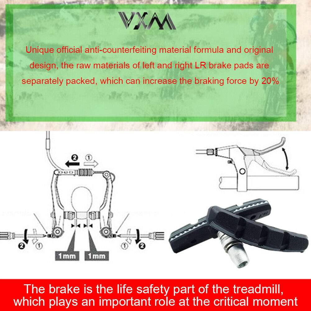 VXM MTB Mountain Road Bike Brake Block Rubber Bicycle Cycling V-brake Shoes Pads - Fresh Stock Dated February 2026