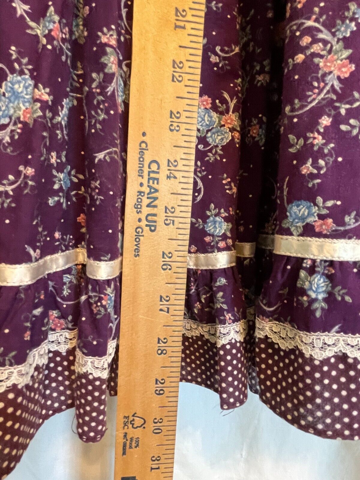 Vtg 1970s Gunne Sax Prairie Two Piece Quilted Jacket & Skirt Purple Floral Sz 9 - Fresh Stock Dated March 2026