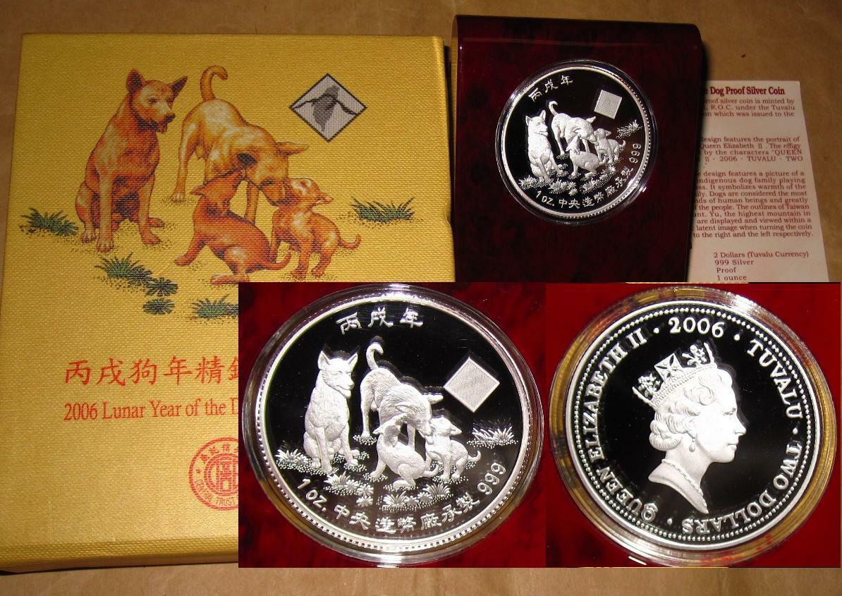 2003 ~ 2007  TUVALU Yr.GOAT ~ PIG  PROOF silver coin with COA & BOX (EACH) - Fresh Stock Dated February 2026