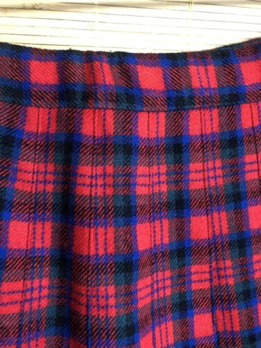 Vintage Tartan Pendleton Wool Plaid Pleated Skirt Zipper Waist 27 Mod - Fresh Stock Dated December 2025
