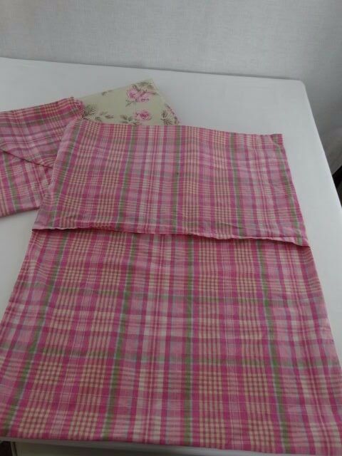 Pottery Barn PB Teen Pink Floral and Check Standard Shams - Set of 2 - Fresh Stock Dated December 2025