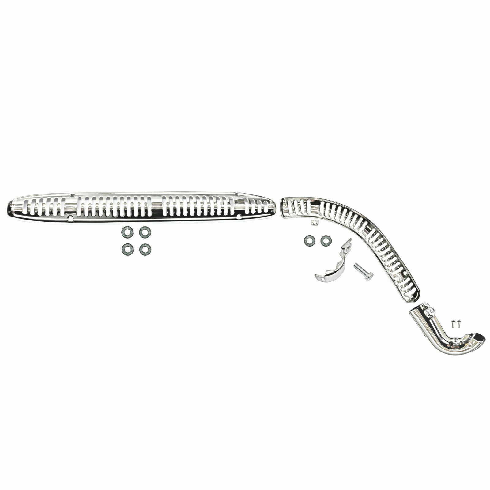 Honda CT90 Complete Exhaust Heat Shield Set Front Rear Header 70-79 Muffler Pipe - Fresh Stock Dated February 2026