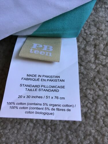 Pottery Barn Teen aqua Cheveron standard pillow case - Fresh Stock Dated December 2025